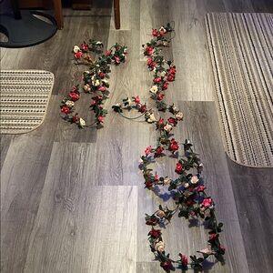 Floral Garland with Red and Cream Roses
